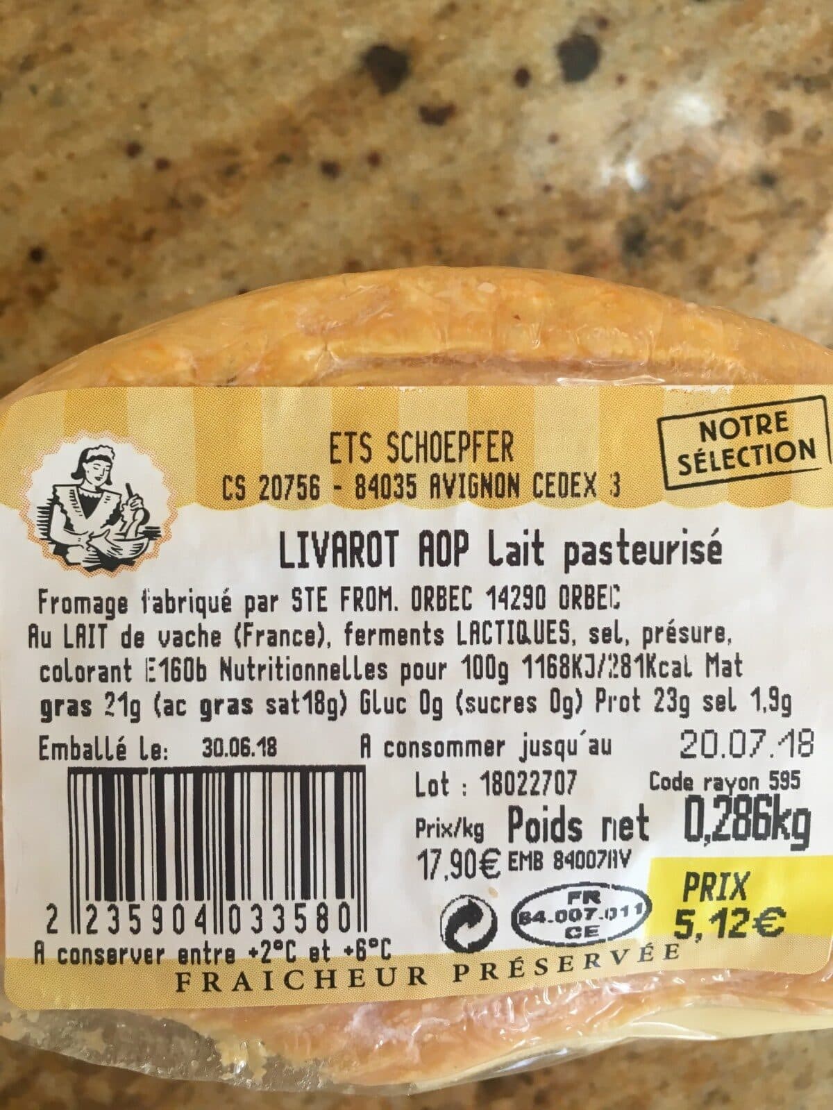 Open Food Facts Livarot aop packshot