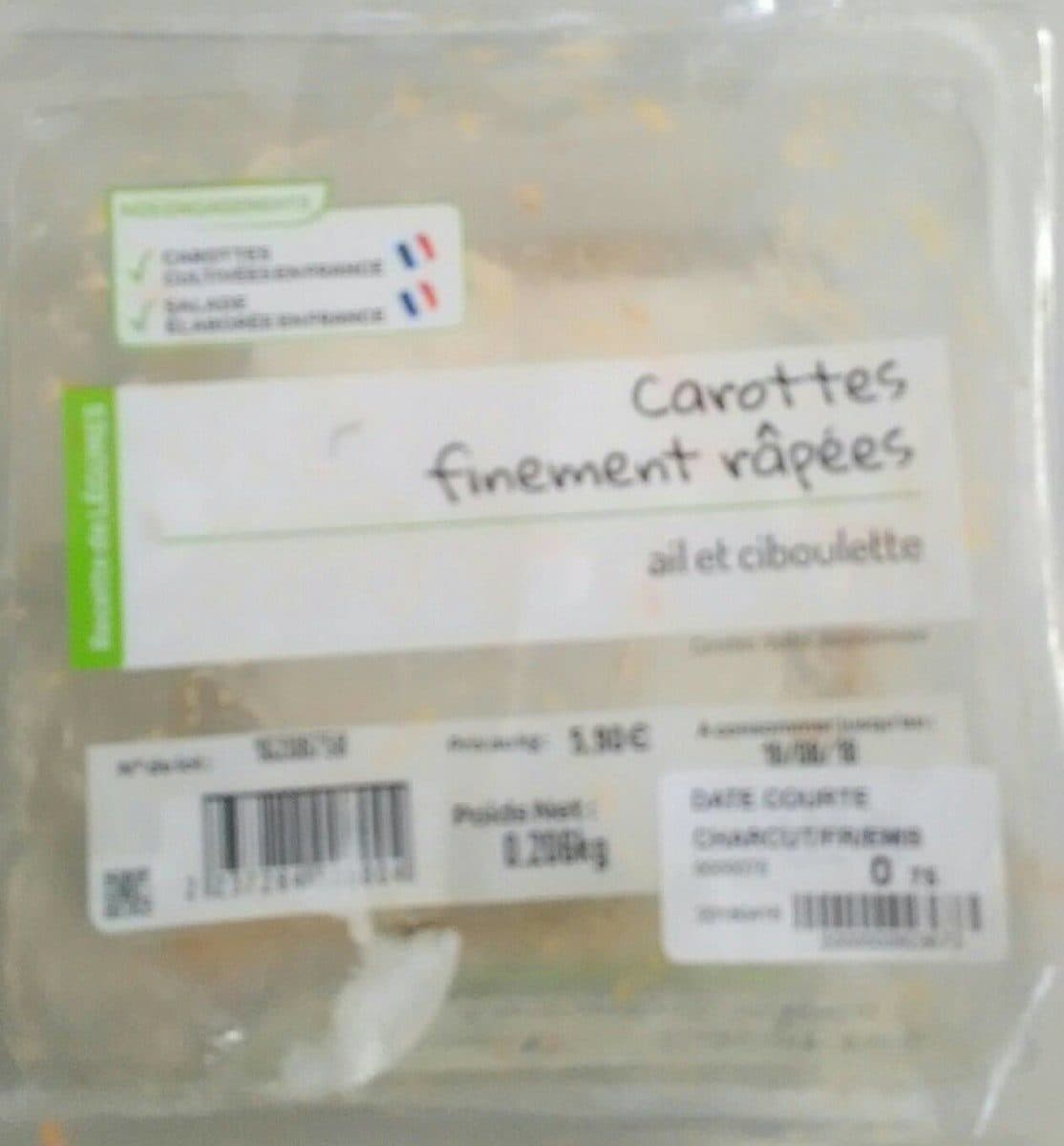 Open Food Facts Carottes finement râpées, ail et ciboulette packshot