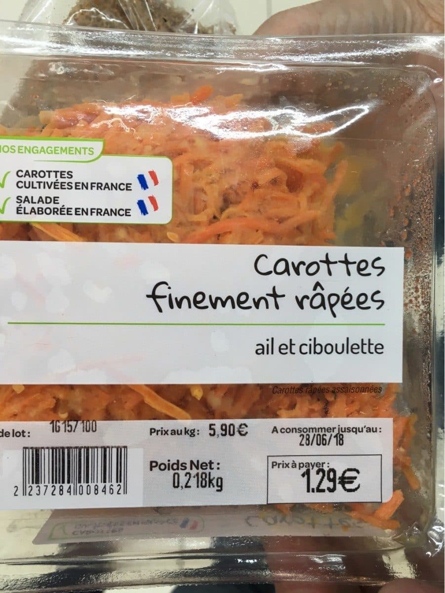 Open Food Facts Carottes rapees supr U packshot