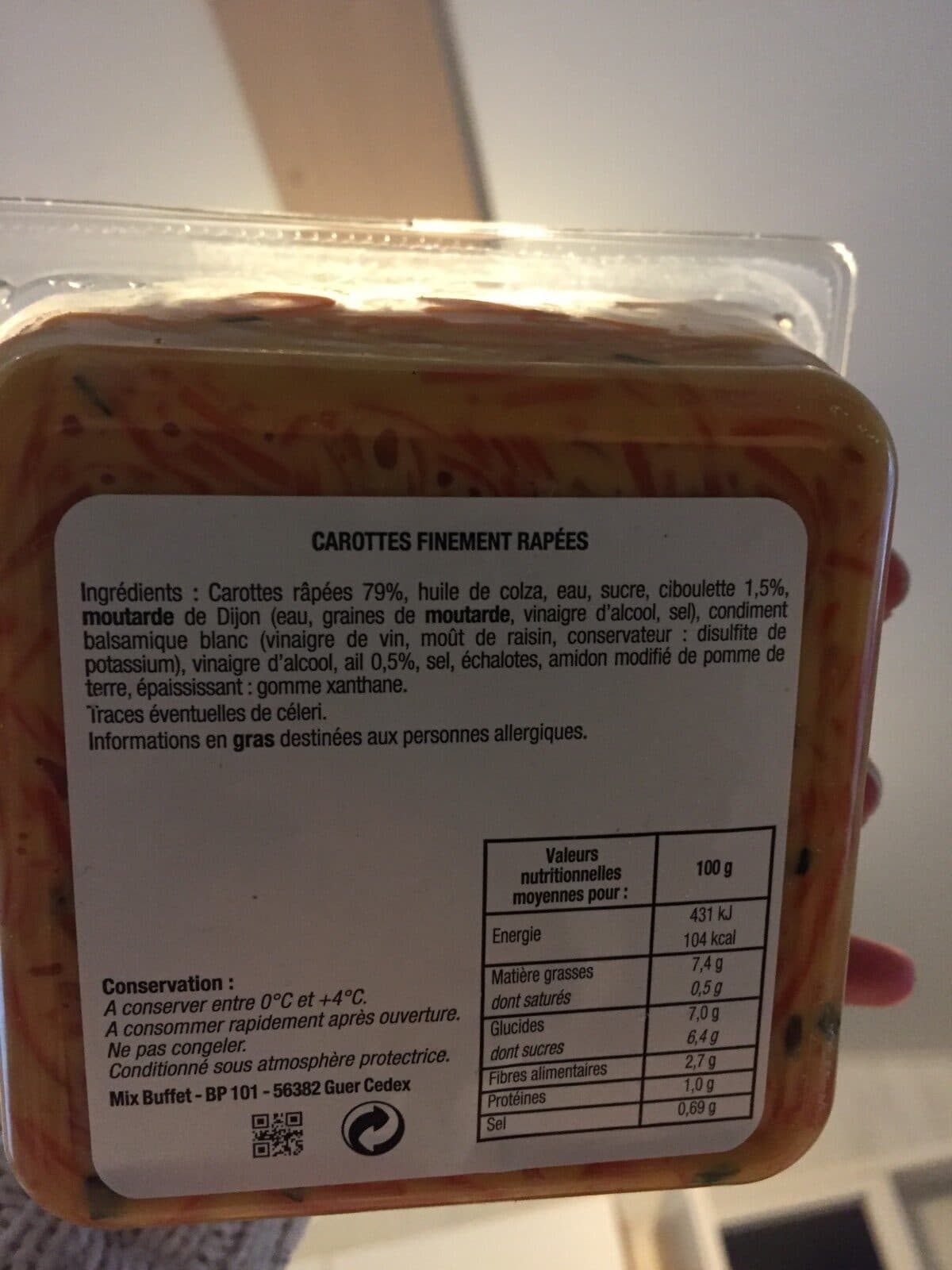 Open Food Facts Carottes finement râpées packshot