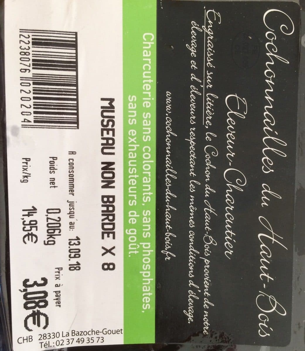 Open Food Facts Museau non bardé packshot