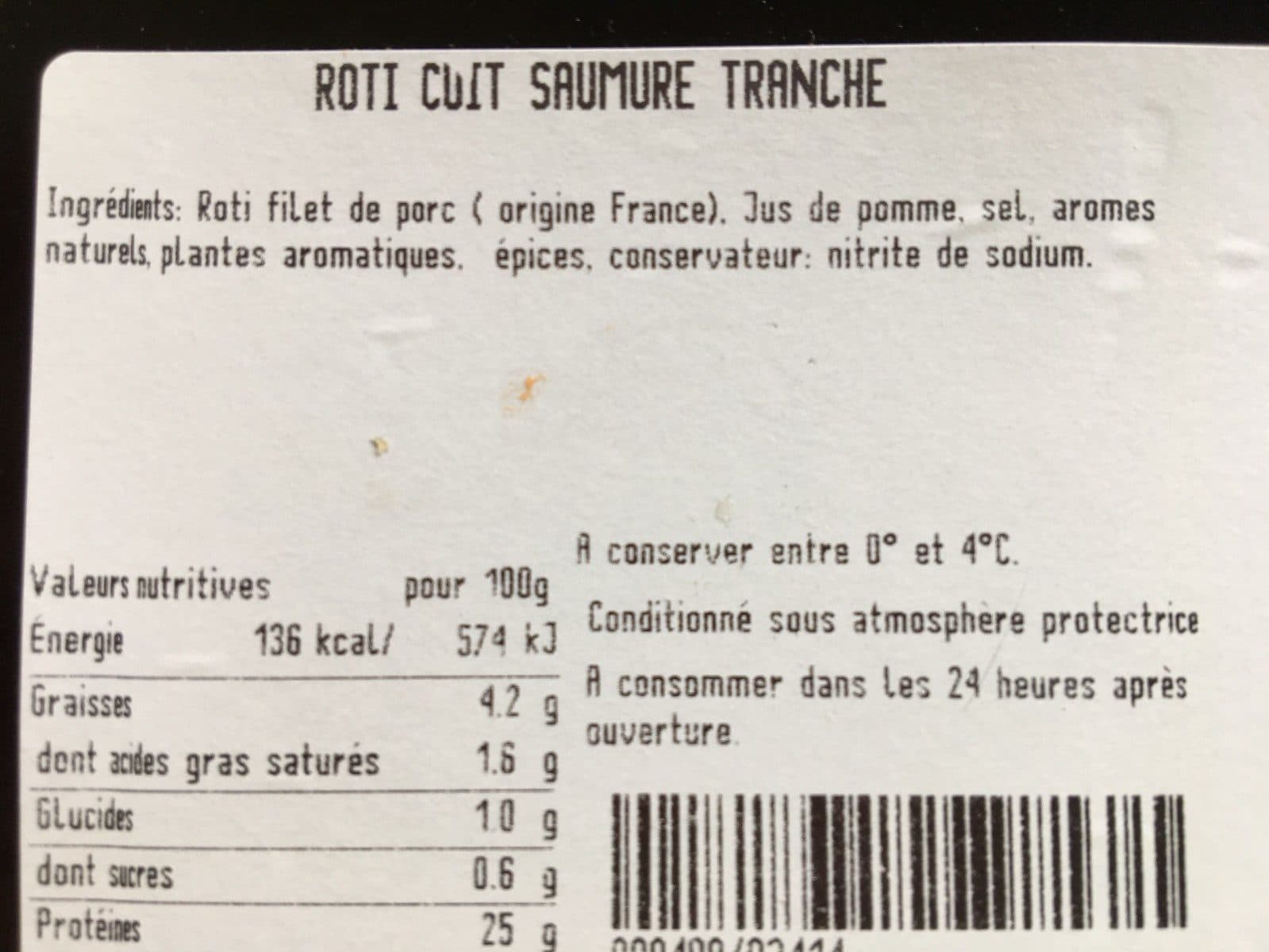 Open Food Facts Roti Cuit saumure packshot