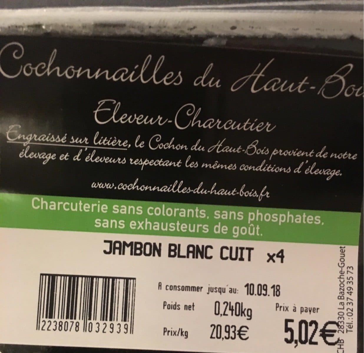 Open Food Facts Jambon blanc packshot