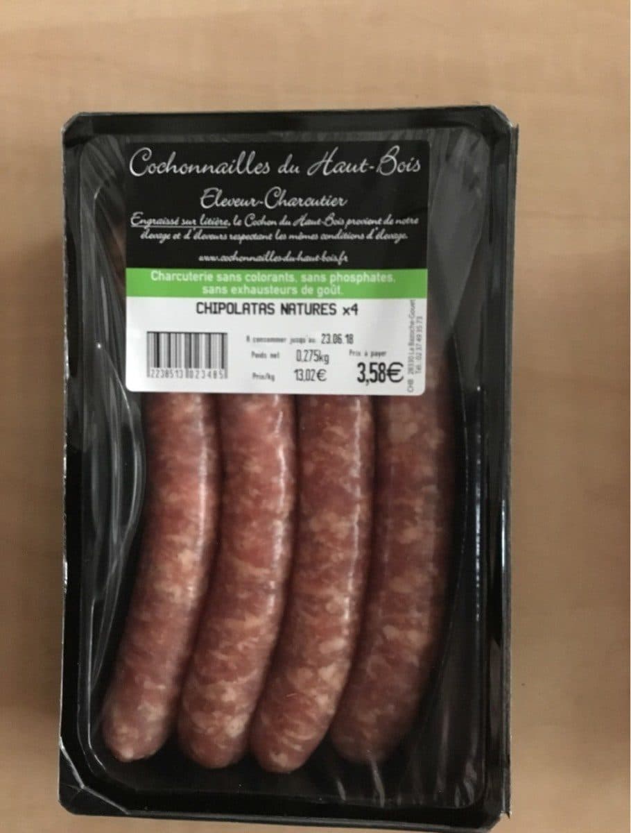Open Food Facts Chipolatas nature packshot