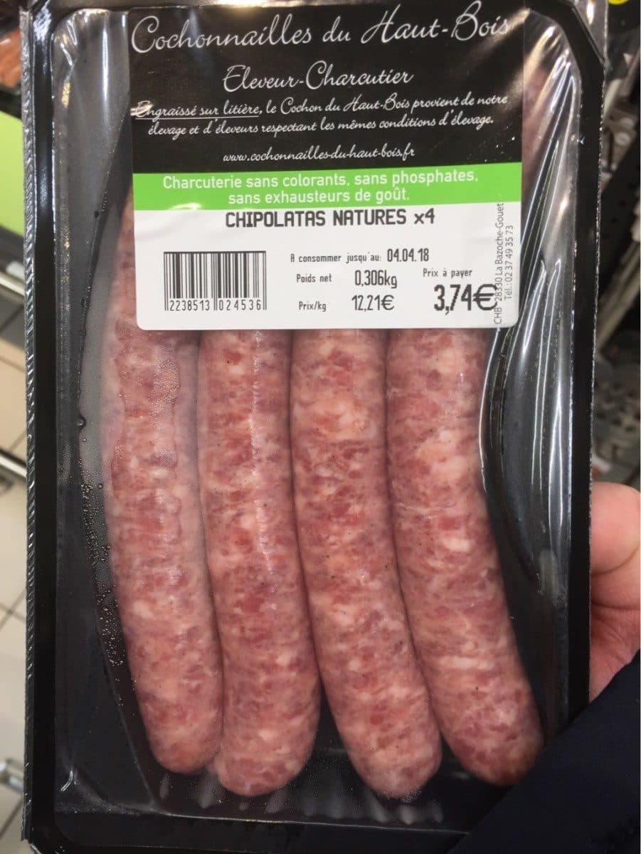 Open Food Facts Chipolatas natures x4 packshot