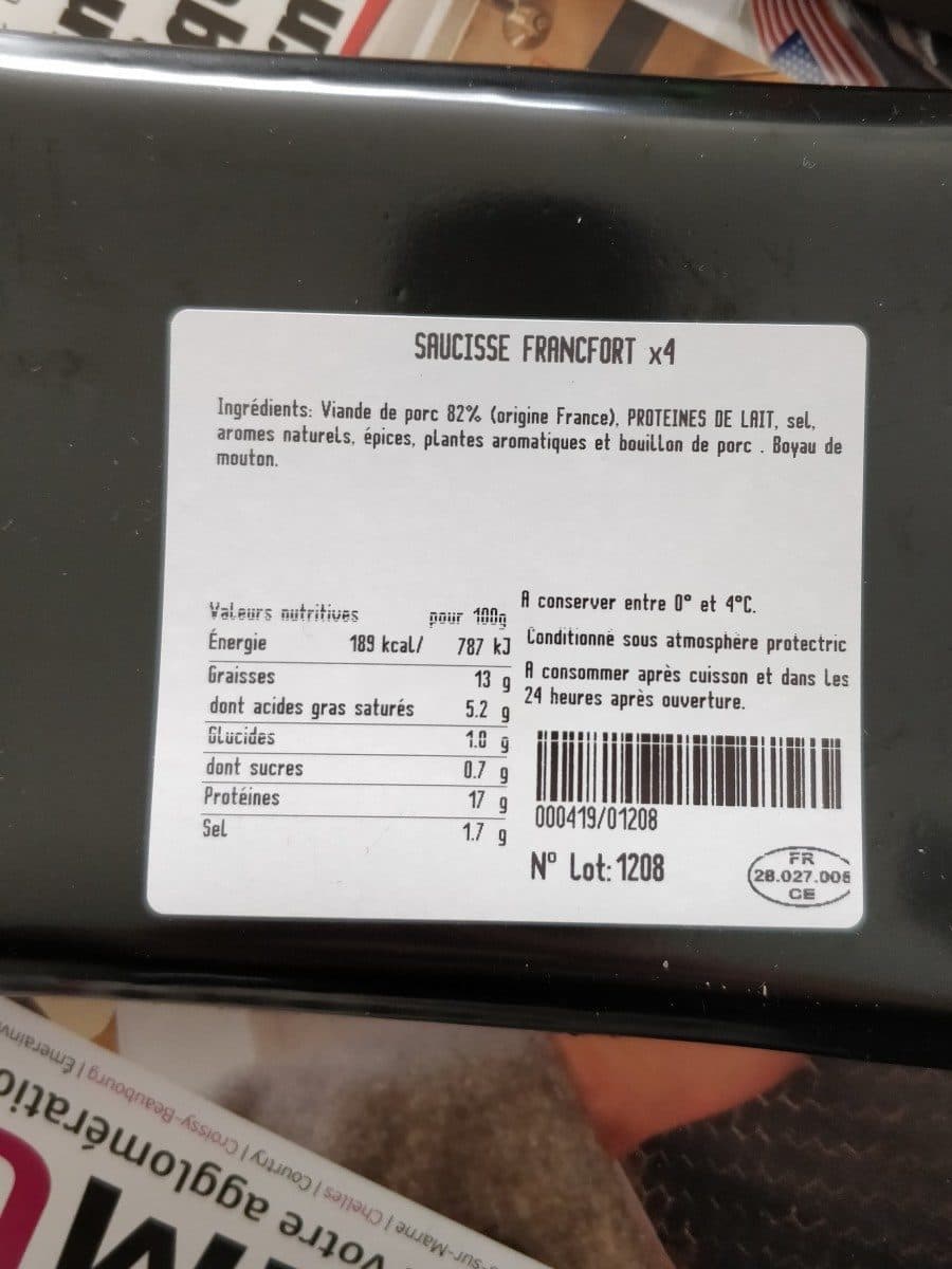 Cochonnailles du Haut-Bois Saucisse de Francfort packshot
