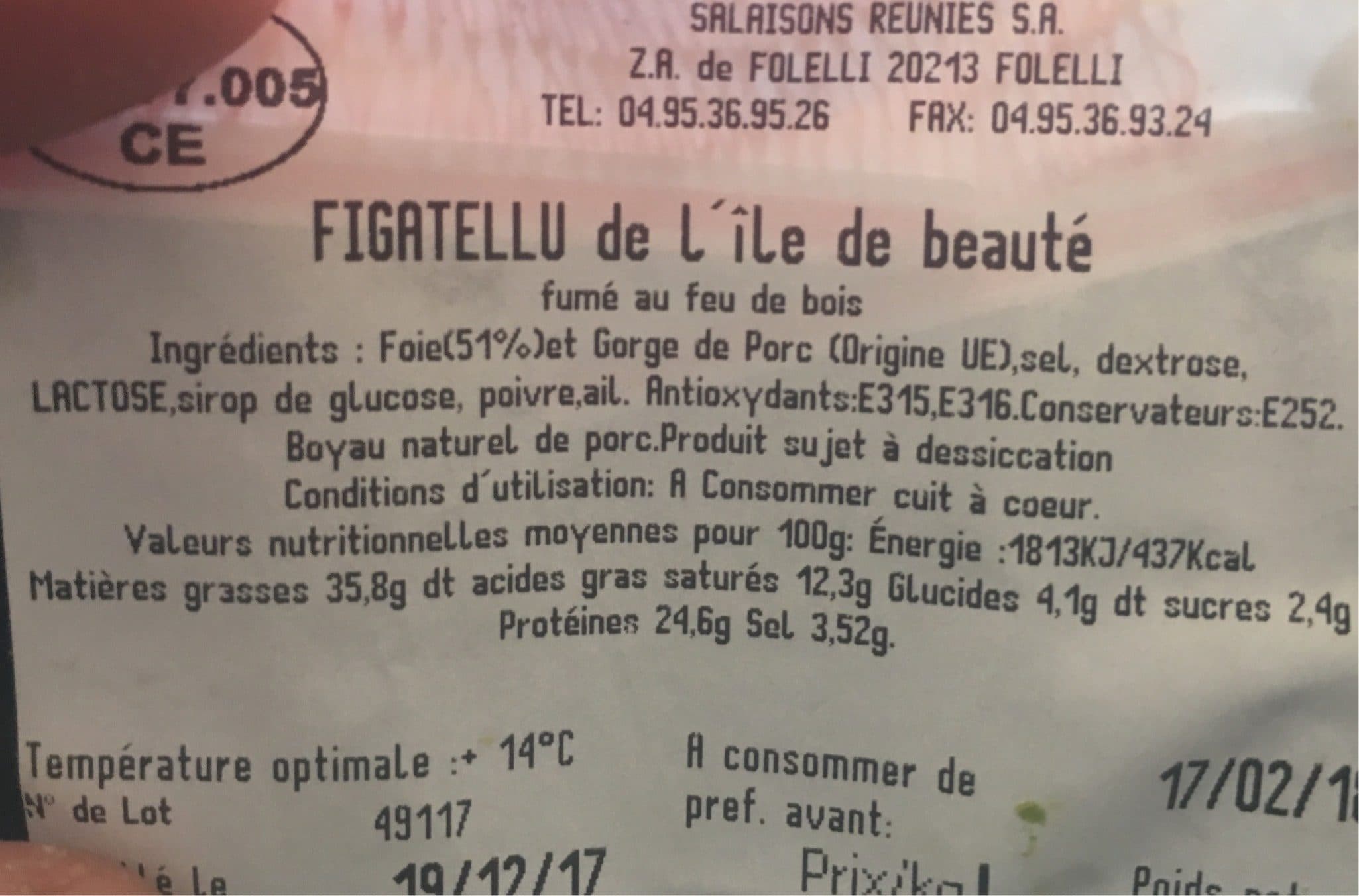 CASINCA FIGATELLU de l’ile de beauté packshot