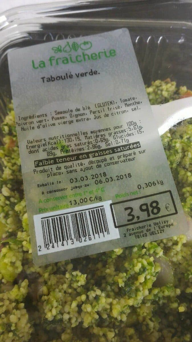 La Fraîcherie Taboulé verde packshot