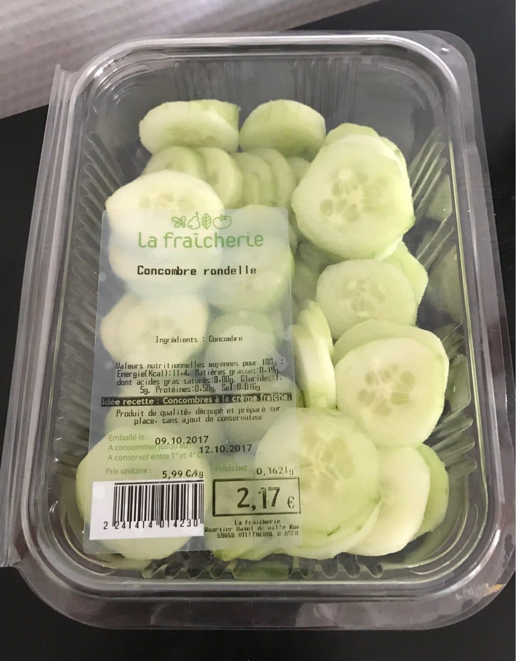 La Fraîcherie Concombre rondelle packshot