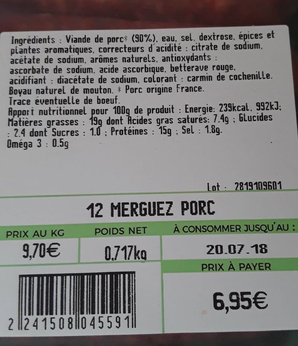 Open Food Facts Merguez de porc packshot