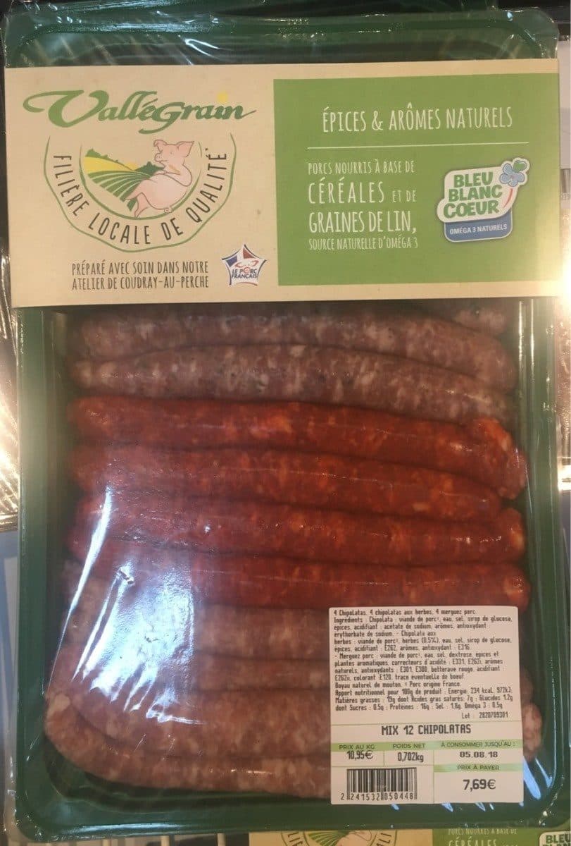 Open Food Facts Mix 12 chipolatas packshot