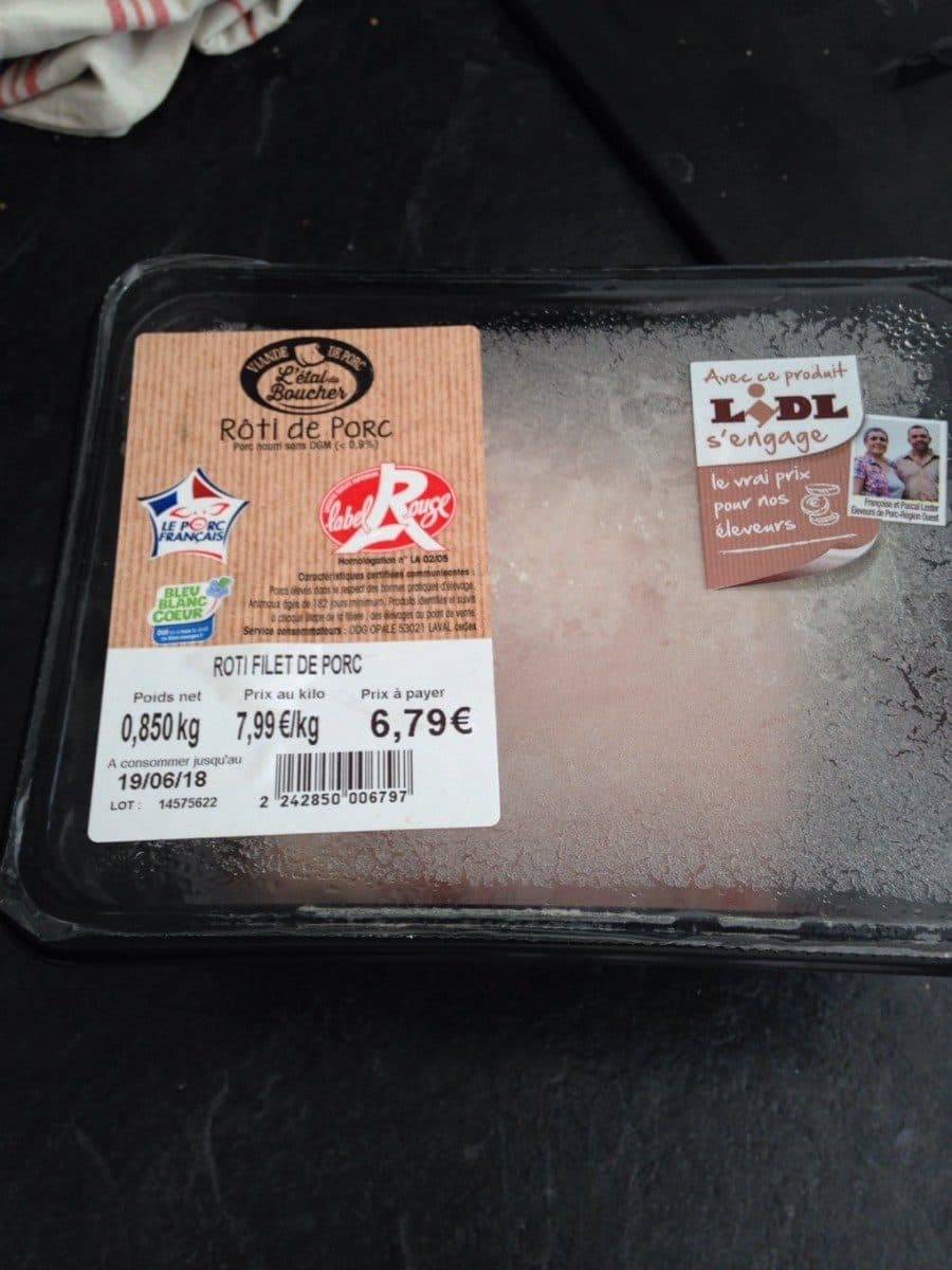 L'Étal du Boucher Roti filet de porc packshot