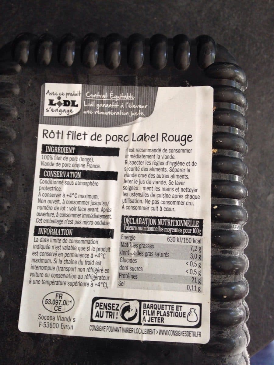 L'Étal du Boucher Roti filet de porc packshot