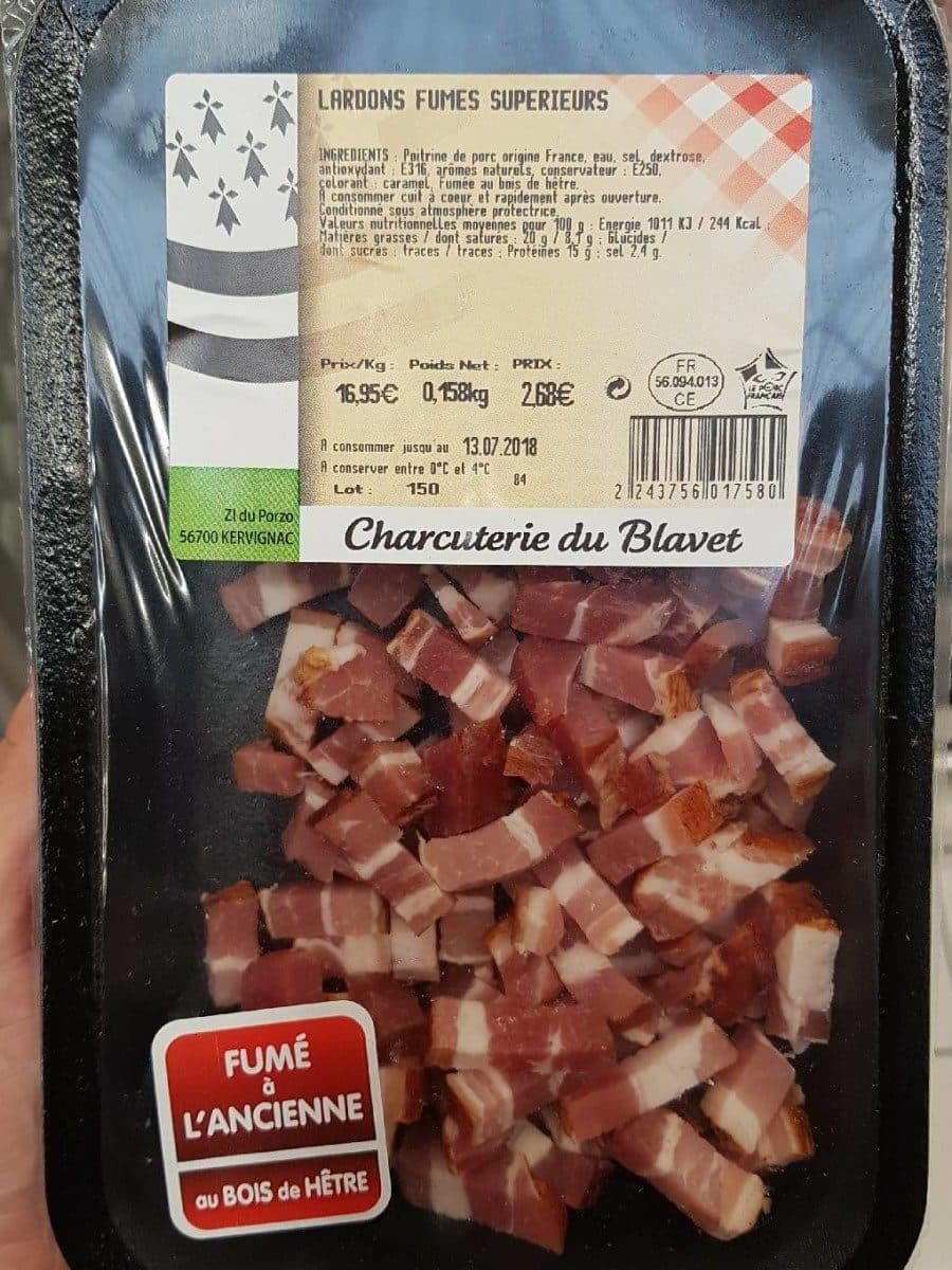 Open Food Facts Lardon fumés supérieurs packshot
