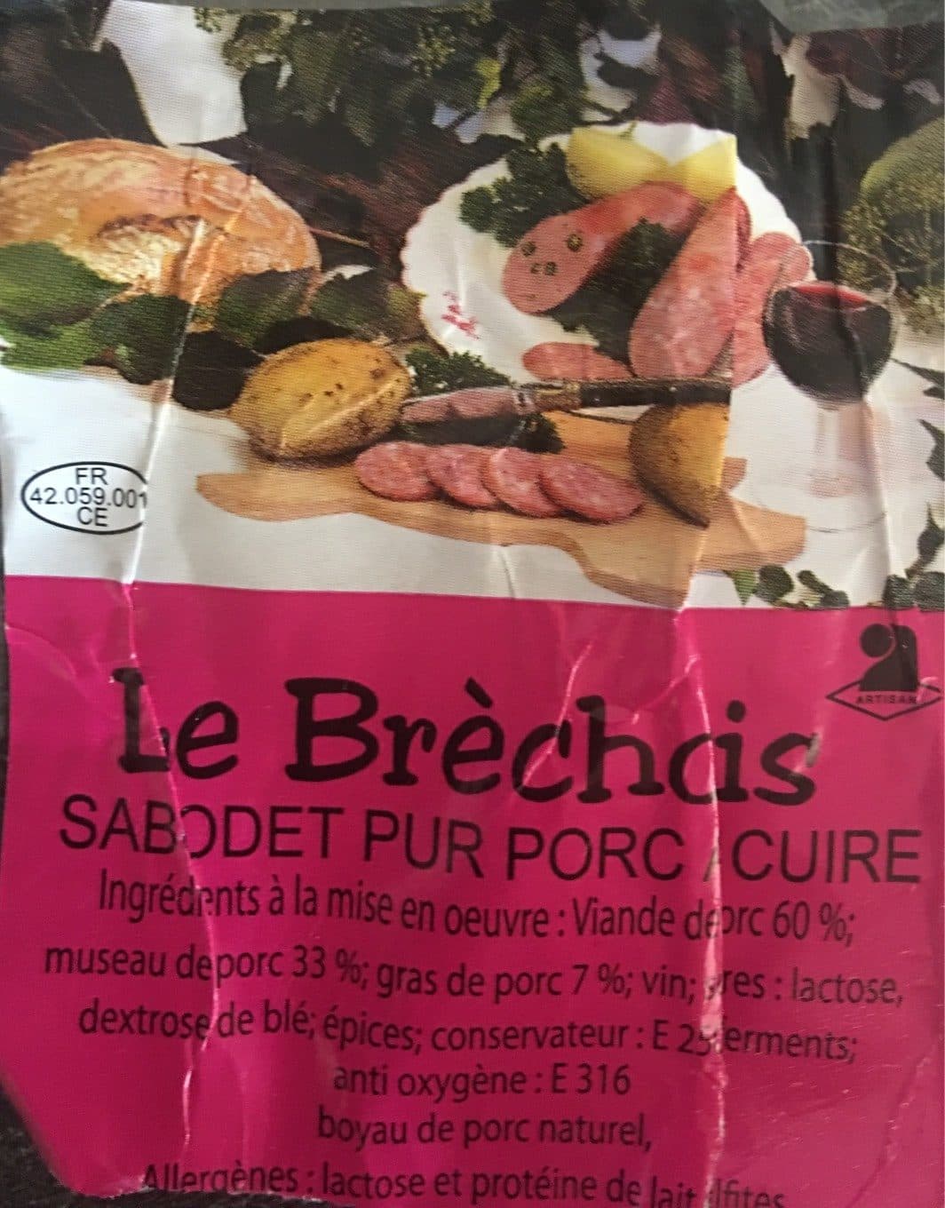 Le Brèchois Sabodet pur porc/cuire packshot