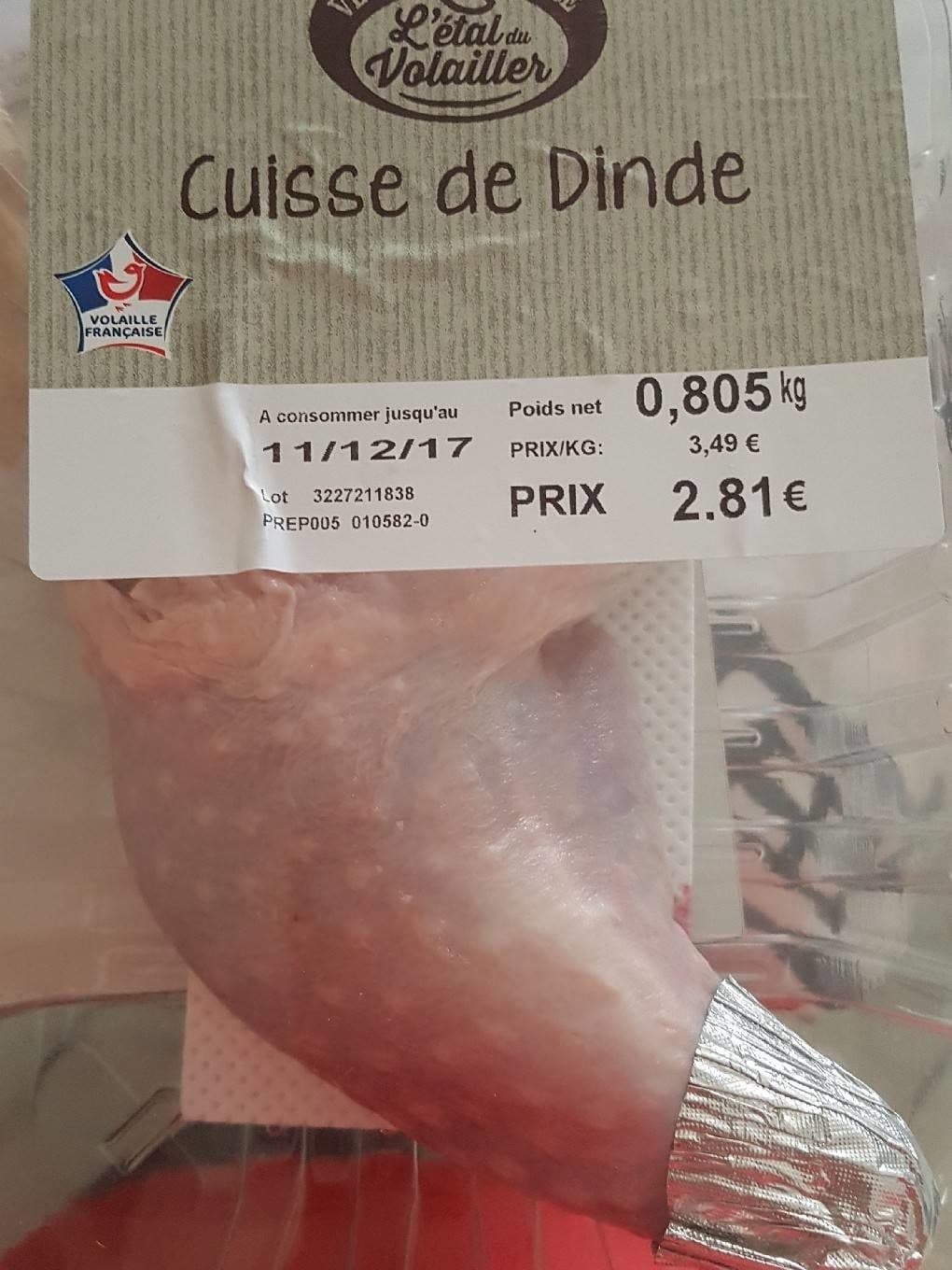 L'etal Du Volailler Cuisse de dinde packshot