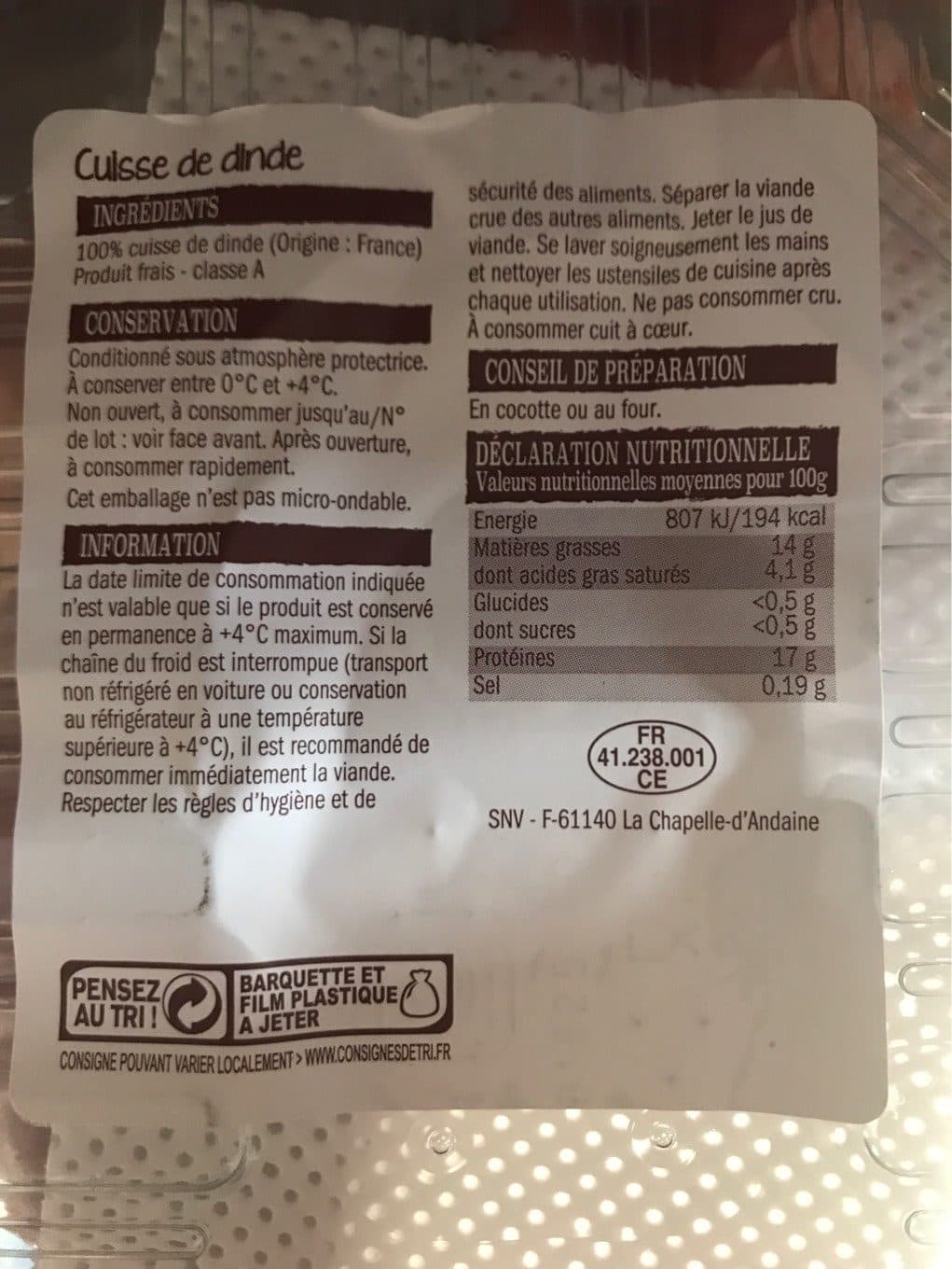 L'Etal du Volailler Cuisse de dinde packshot