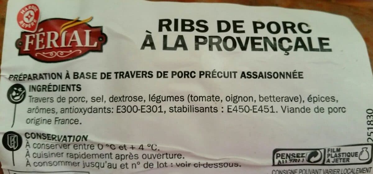 Férial Ribs de porc à la provencale packshot