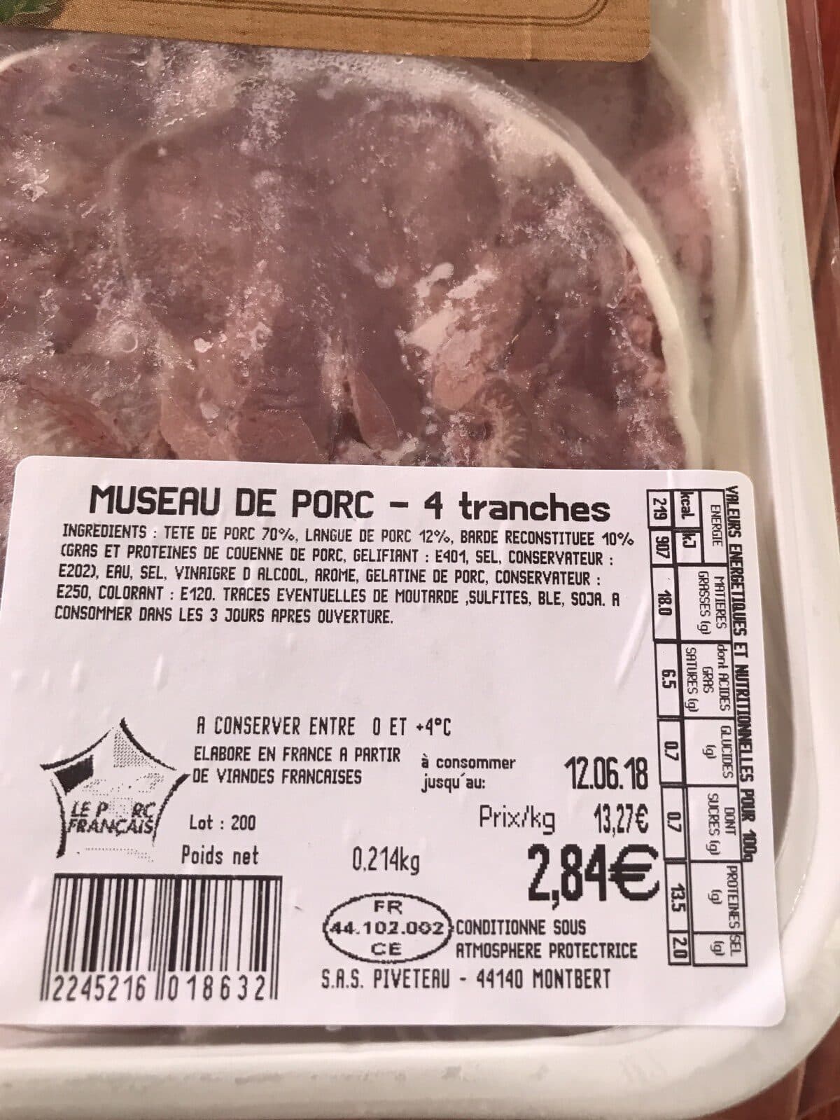 Open Food Facts Museau de porc packshot