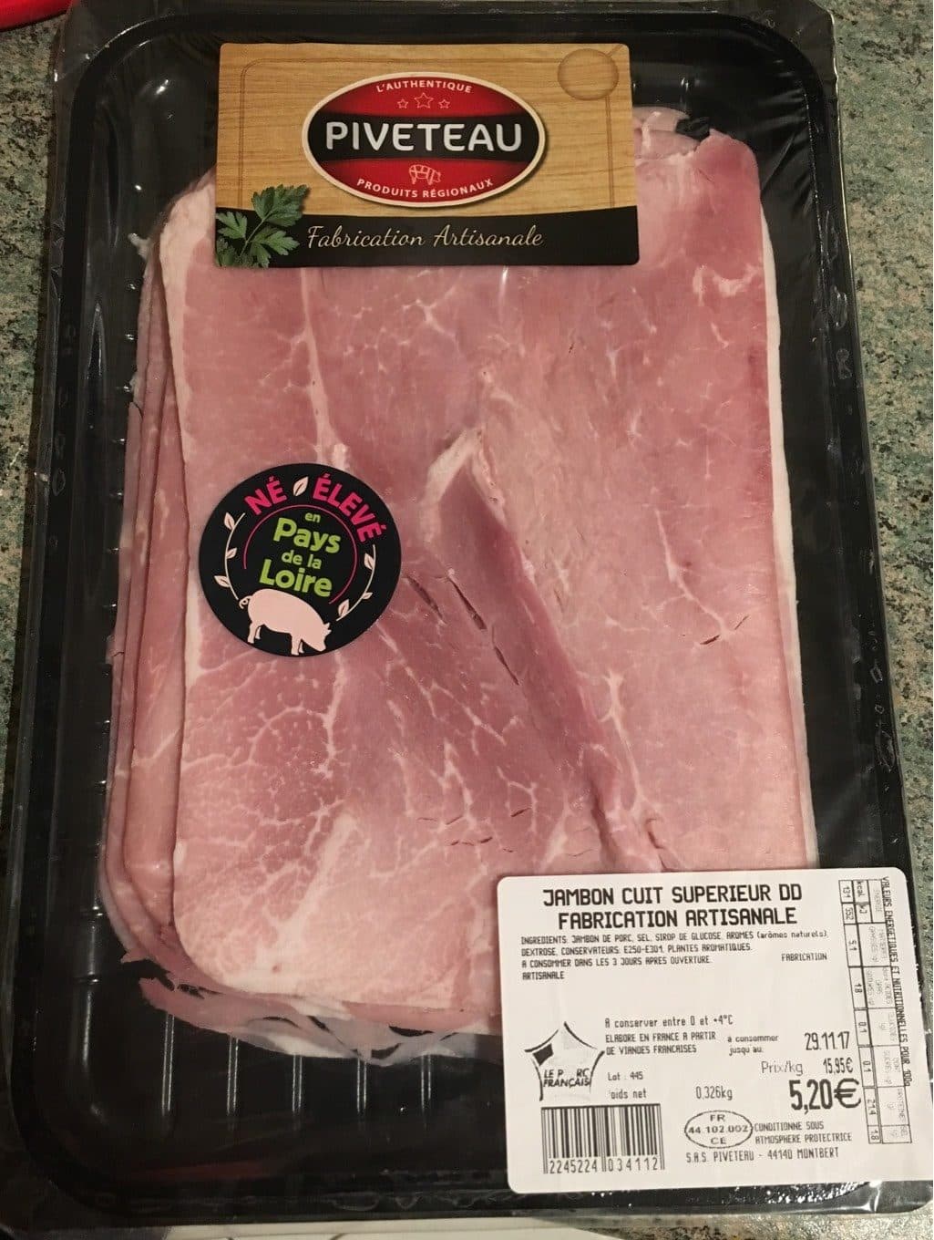 Piveteau Jambon cuit superieur packshot
