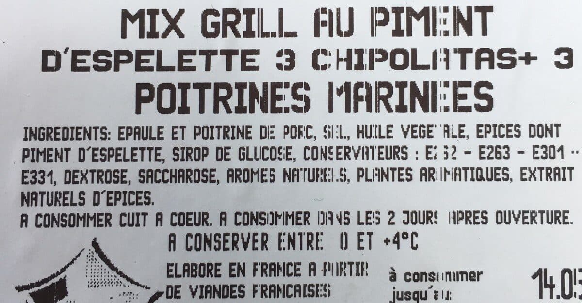 Open Food Facts Mix grill au piment d'espelette packshot