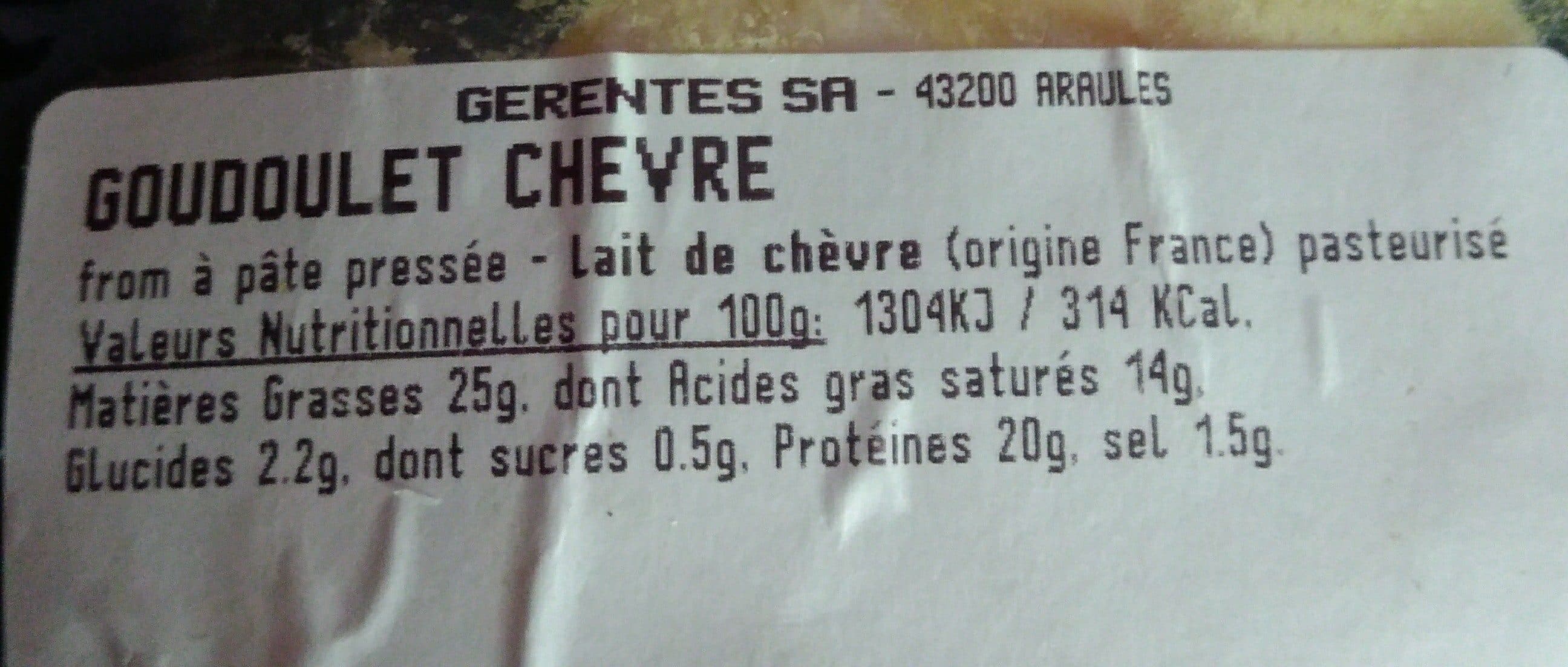 Open Food Facts Goudoulet chèvre packshot
