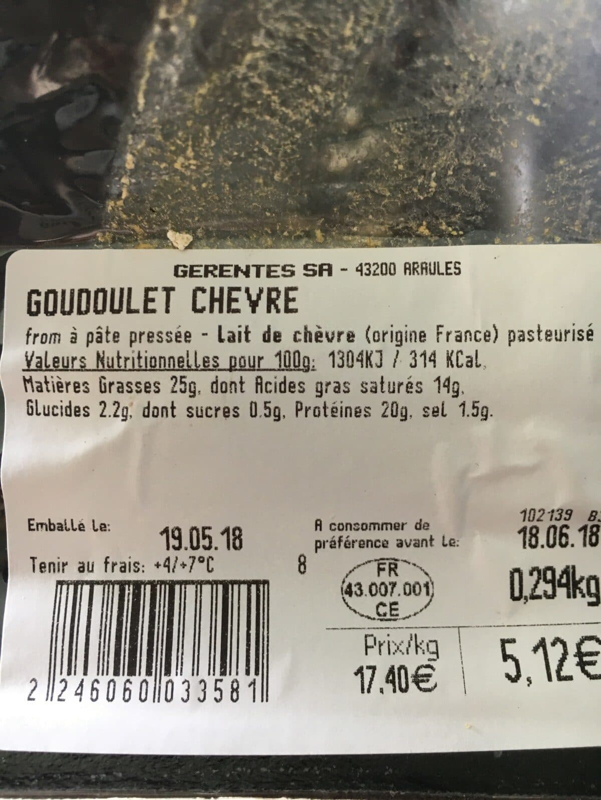 Open Food Facts Goudoulet chevre packshot