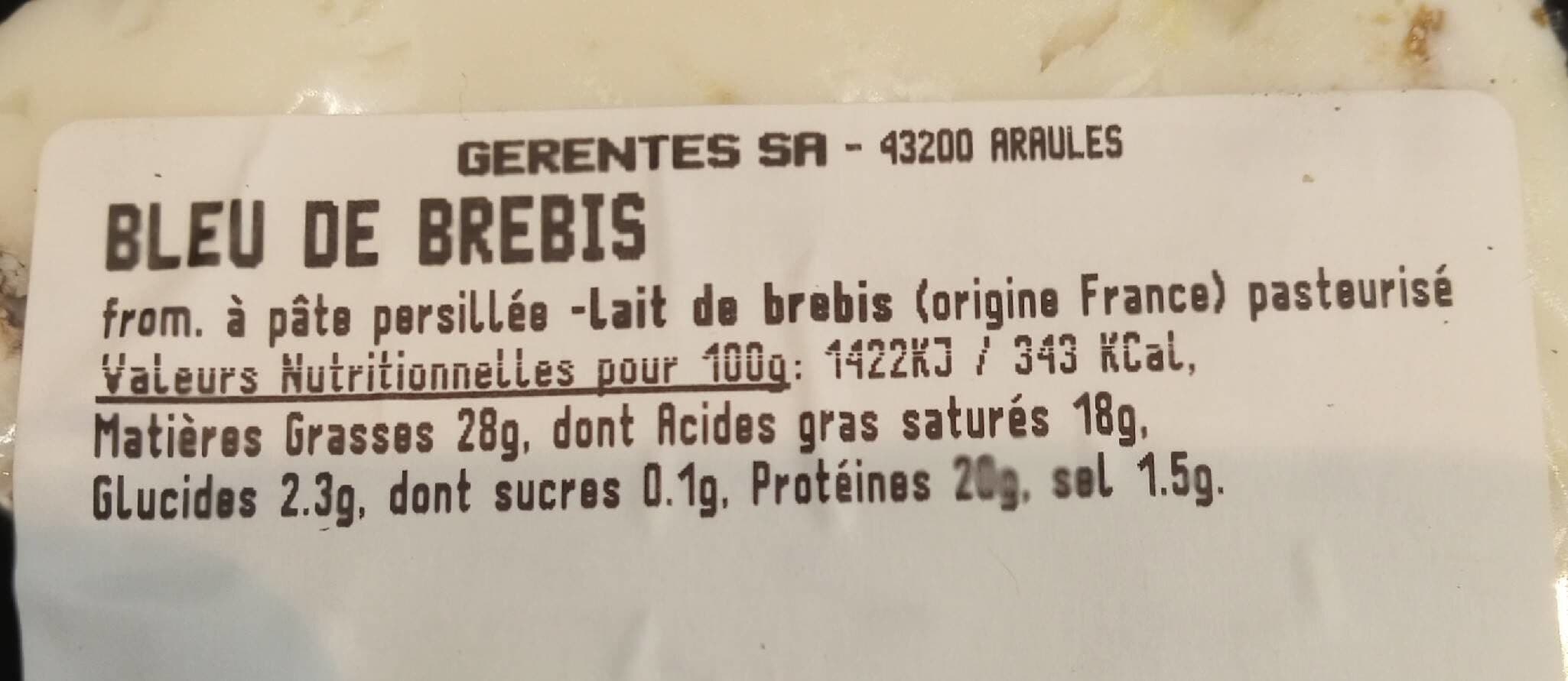 Open Food Facts Pure brebis packshot