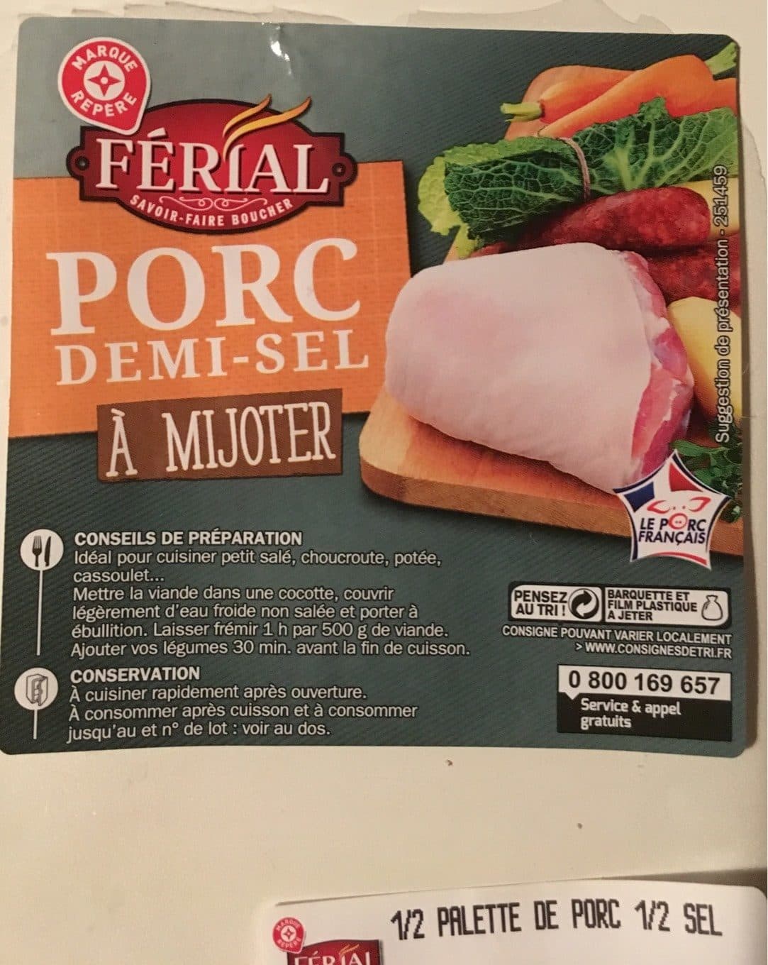 Férial Porc demi-sel à mijoter packshot