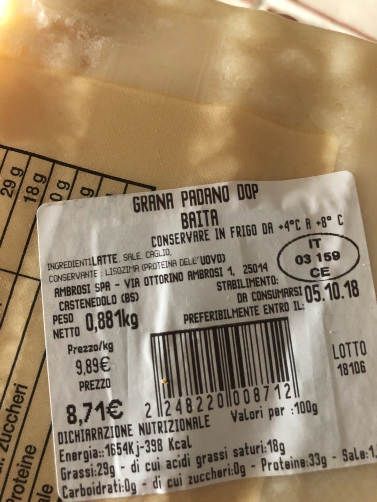 Baita Grana Padano packshot
