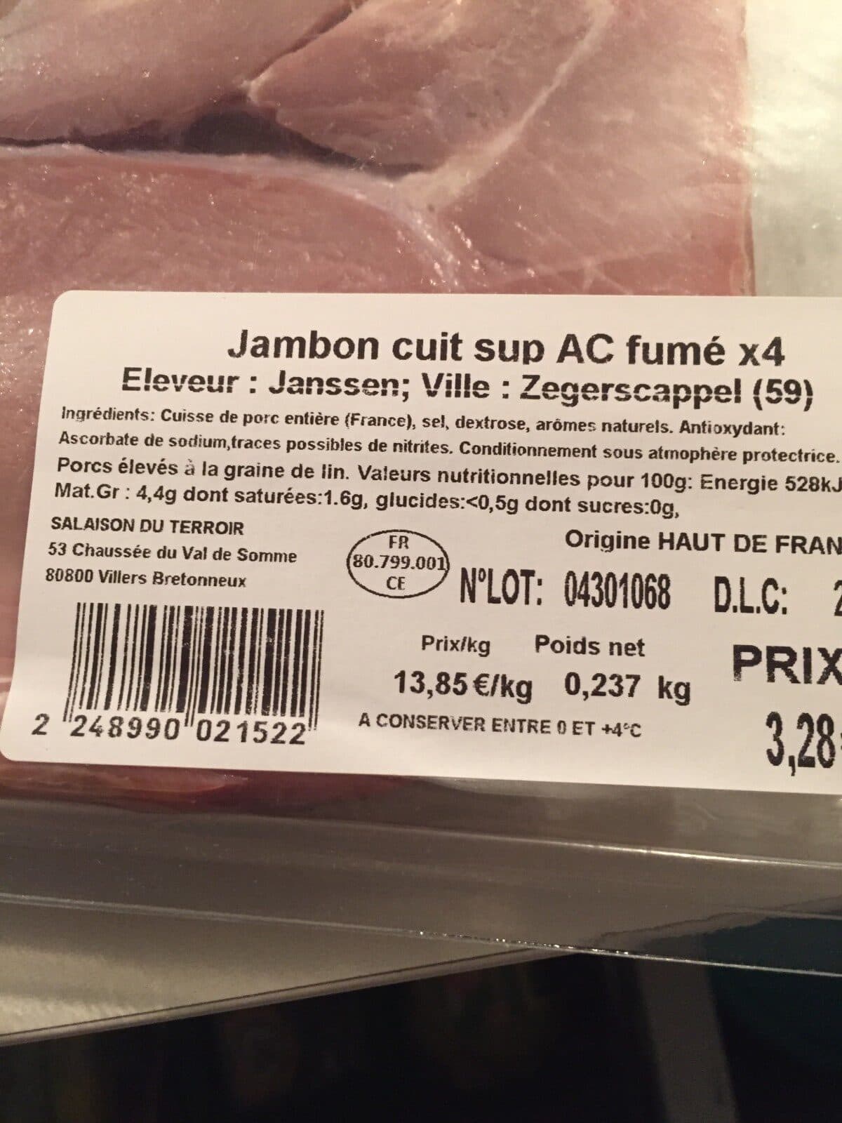 Open Food Facts Jambon eleveur packshot
