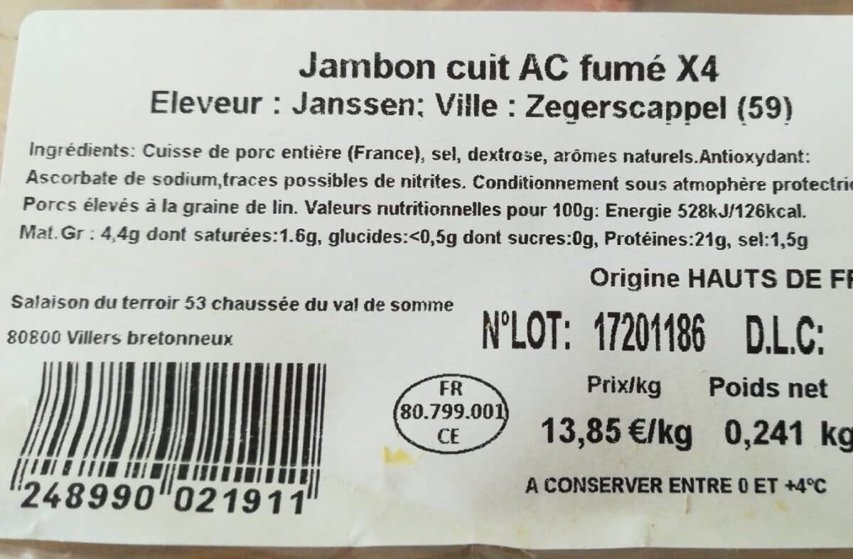 Open Food Facts Jambon cuit fumé packshot