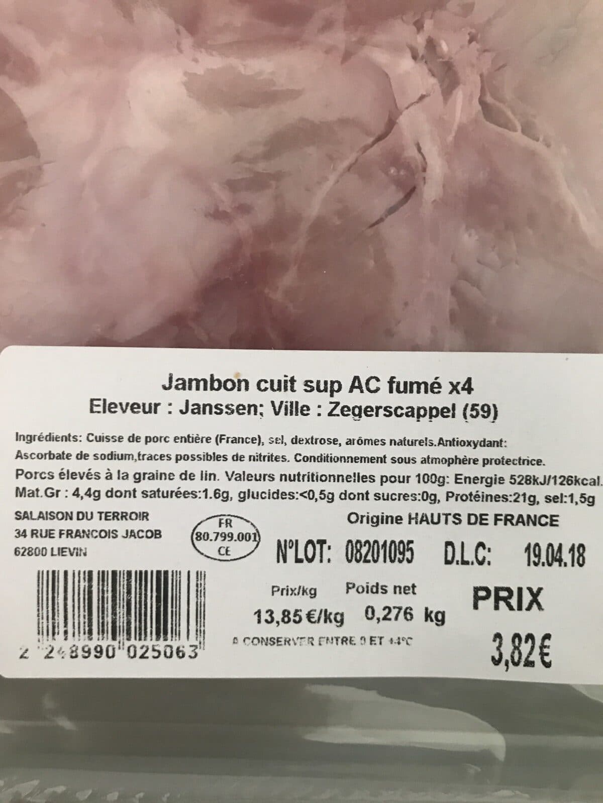 Open Food Facts Jambon cuit sup fumé packshot
