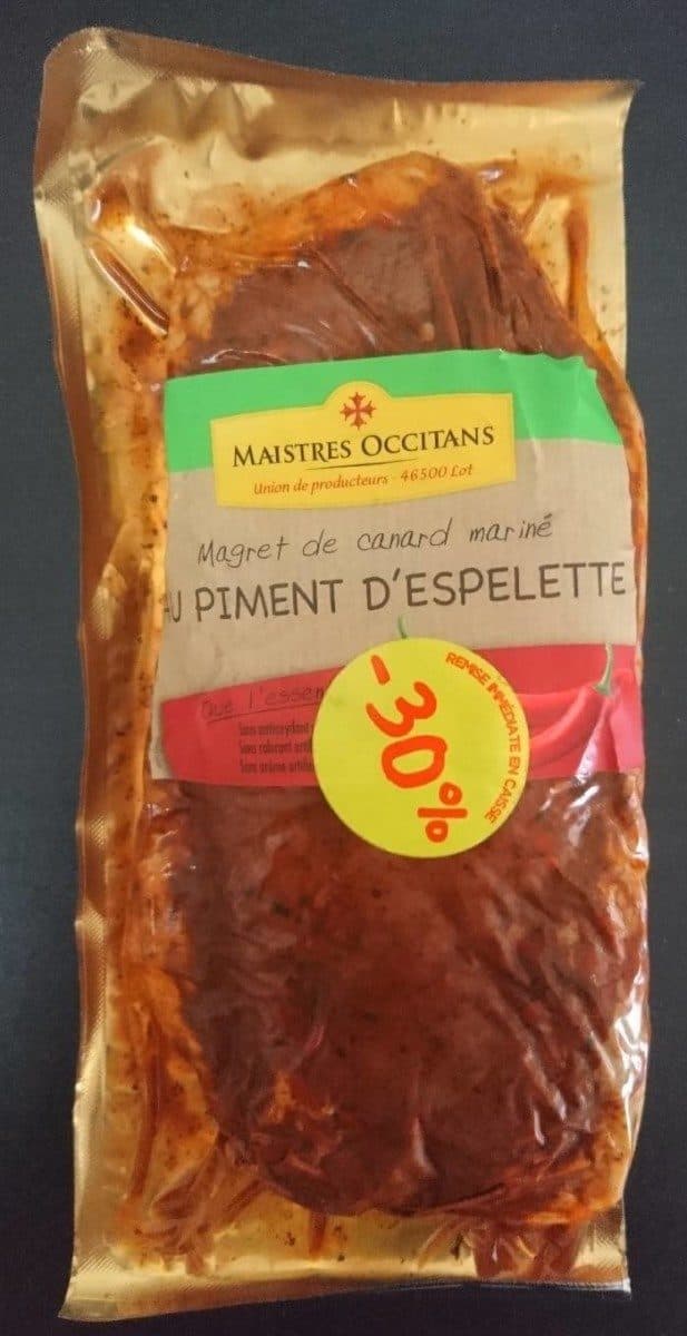 Open Food Facts Magret de canard mariné au piment d'espelette packshot
