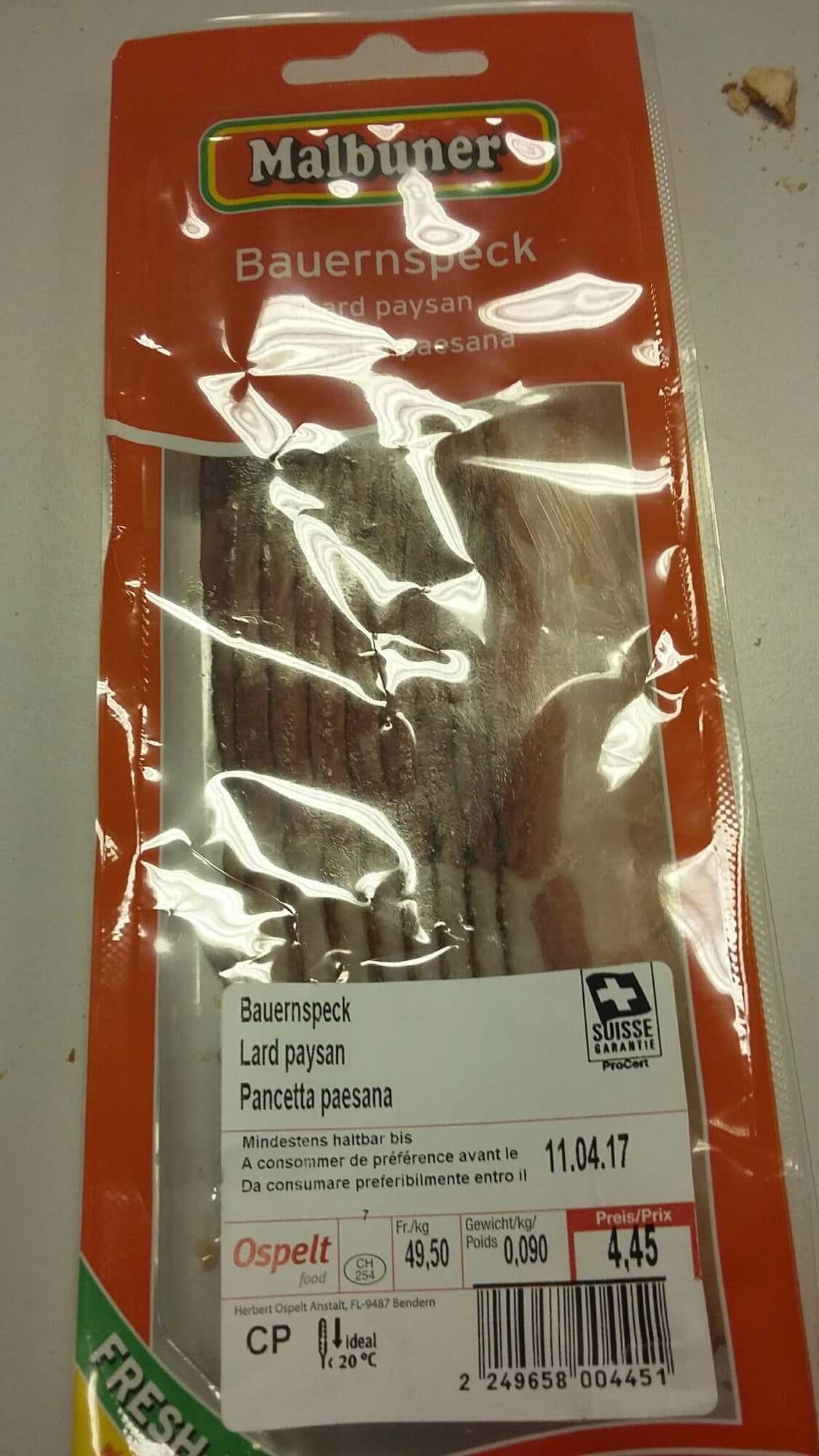 Malbuner Lard paysan packshot