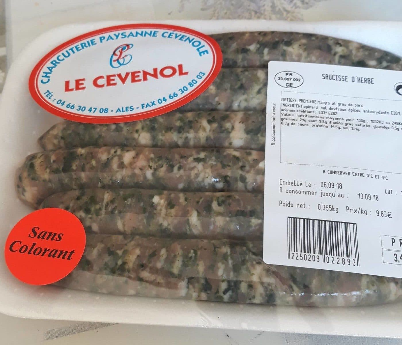 Open Food Facts Saucisse d'herbe packshot