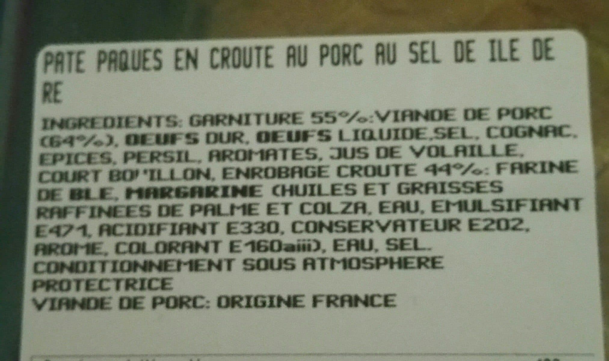 Open Food Facts Pâté de Pâques packshot