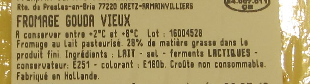 Franprix Gouda vieux packshot