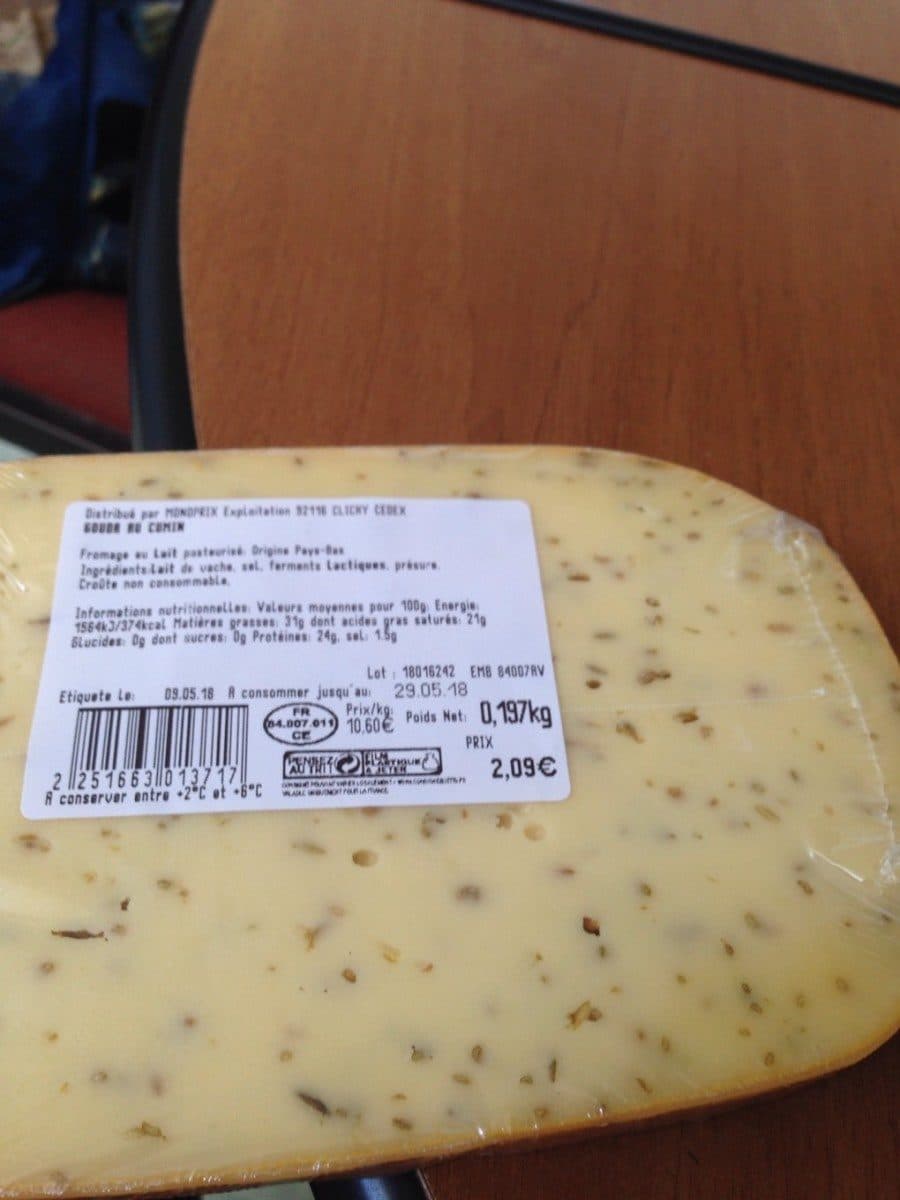 Open Food Facts Gouda au cumin packshot