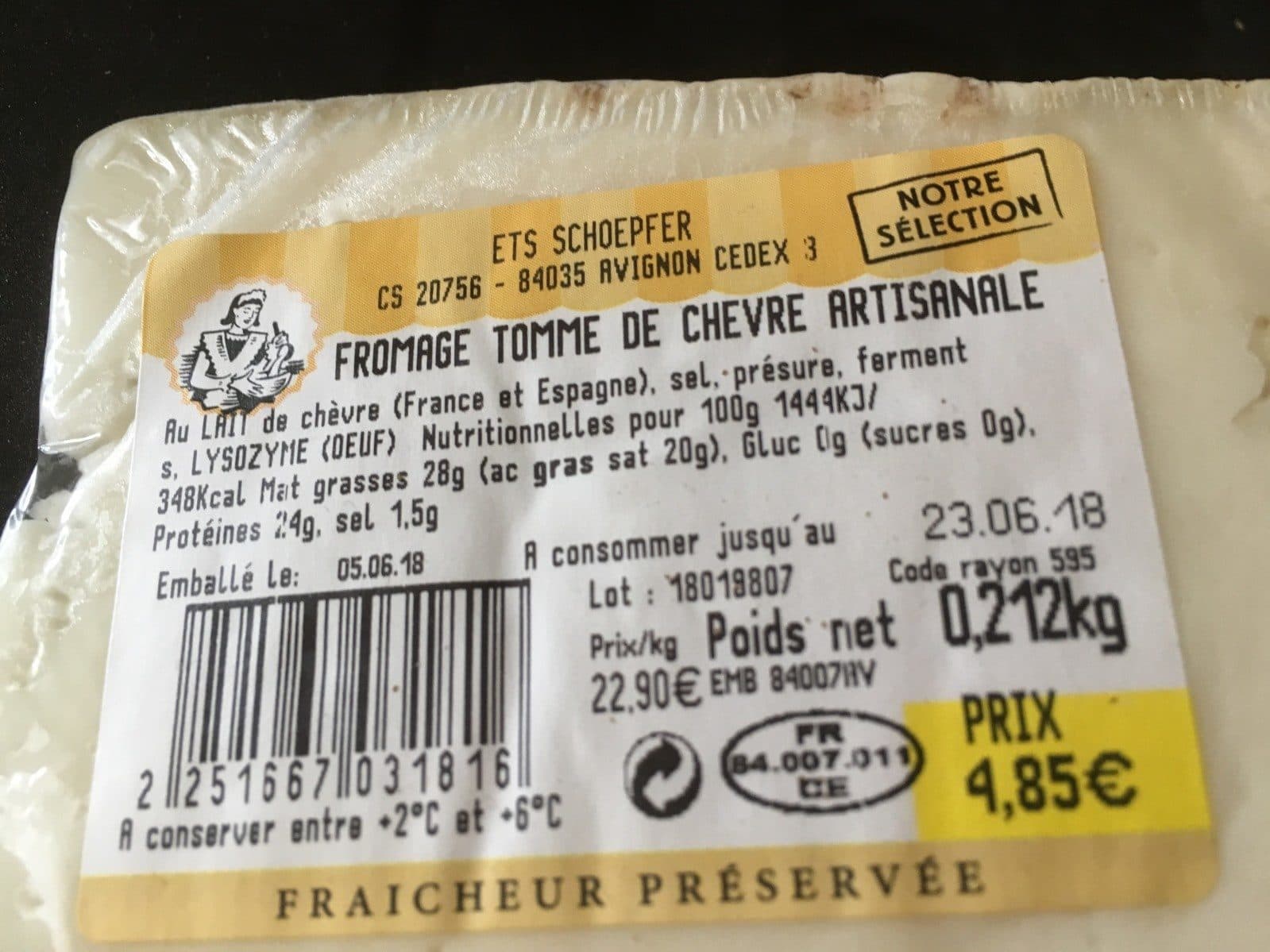 Open Food Facts Tomme de chèvre packshot
