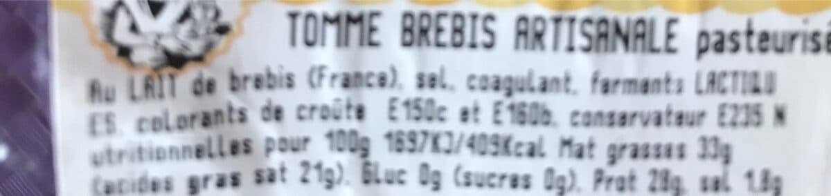 Open Food Facts Tomme brebis artisanale packshot