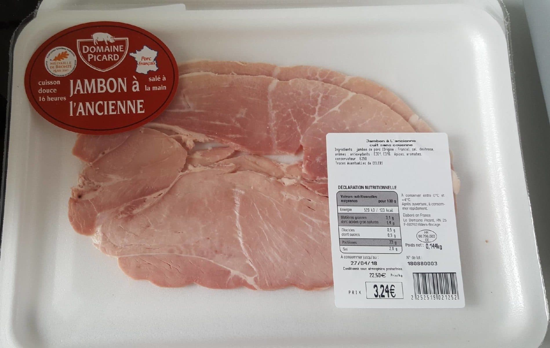 Open Food Facts Jambon à l'ancienne cuit sans couenne packshot
