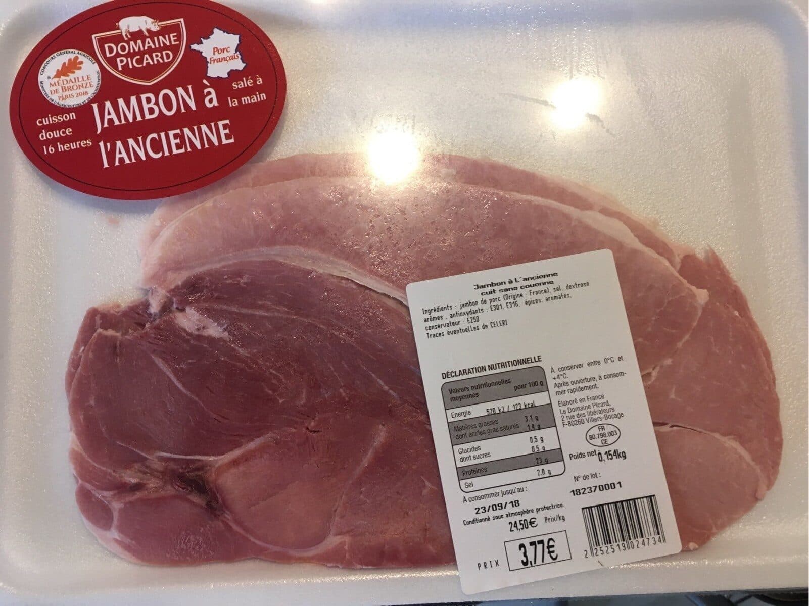 Open Food Facts Jambon a l'ancienne cuit sans couenne packshot