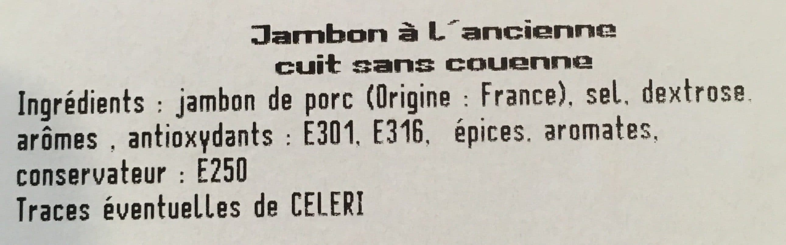 Open Food Facts Jambon a l'ancienne cuit sans couenne packshot