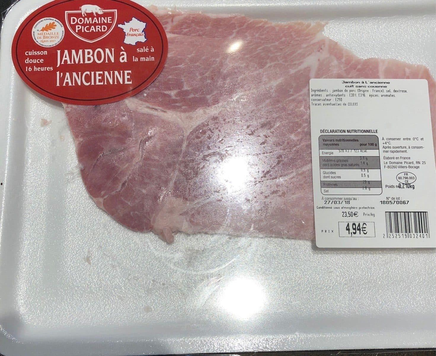 Open Food Facts Jambon à l'ancienne packshot