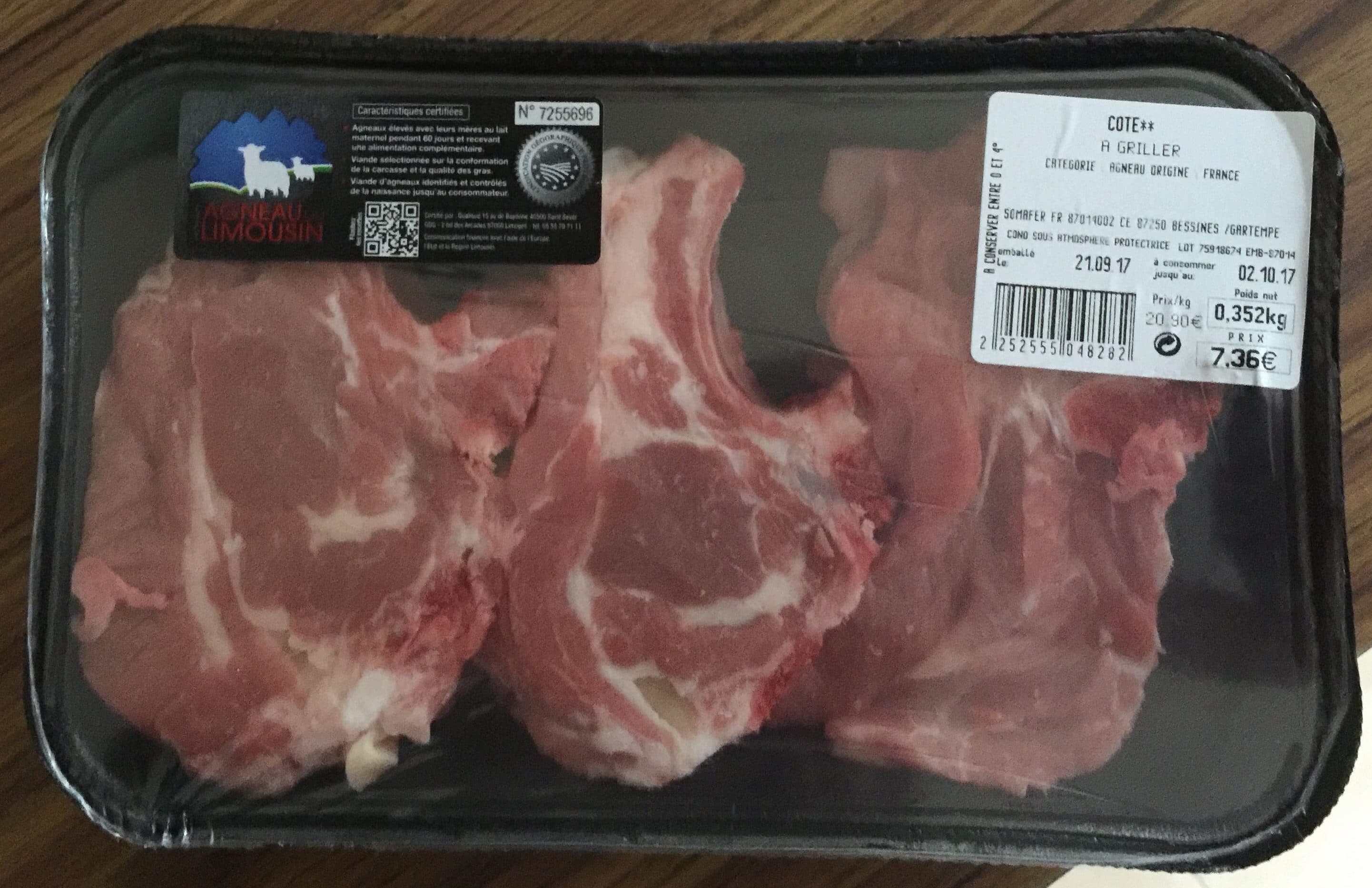 Open Food Facts Côtes d'agneau packshot