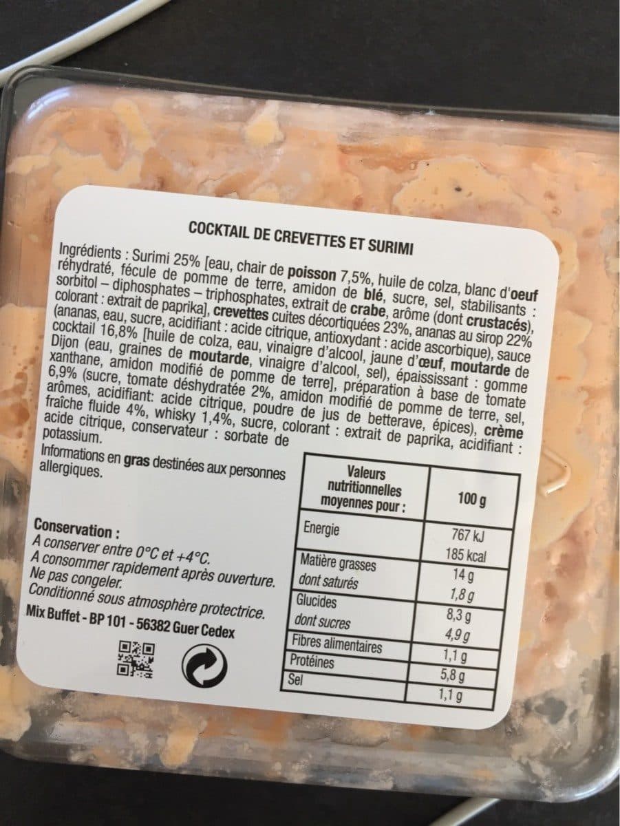 Open Food Facts Cocktail de crevettes et surimi Sauce cocktail packshot