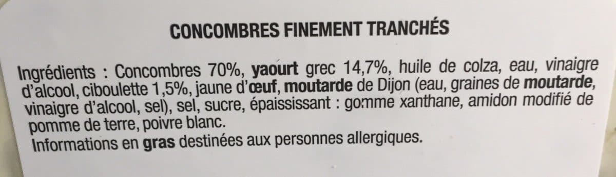 Open Food Facts Concombres finement tranchés packshot