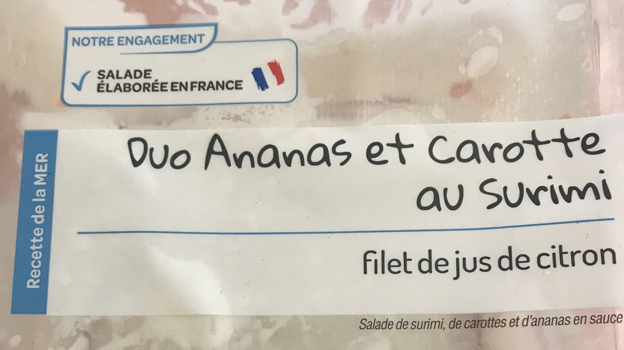 Open Food Facts Duo Ananas et Carotte au Surimi packshot