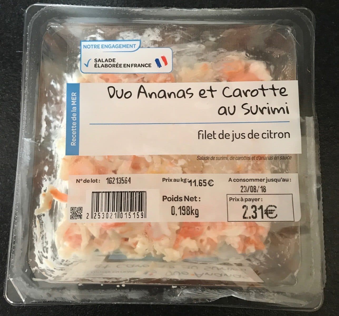 Open Food Facts Duo Ananas er Carotte au Surimi packshot